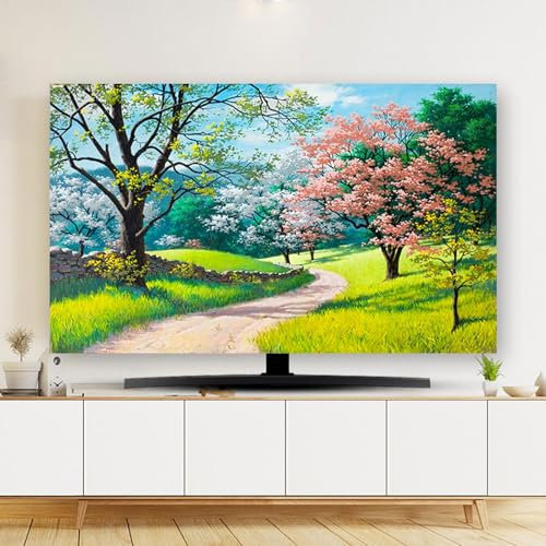 Universeller 32-85 Zoll TV-abdeckungen TV-staubschutz Innen-tv-display-abdeckung Monitor-bildschirm Staubdichter Schutz Bunter Blumendruck TV-schutz für Lcd-led, Schlafzim(Color:color7,Size:58-60in)