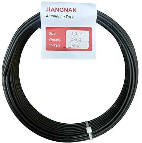 Bonsai2u Bonsai Tree Anodized Aluminium 3.0mm Professional Bonsai Training Wire 250g Large Roll (14 Metres) - Choose Your Size - (3.0mm, Dark Brown/Black)