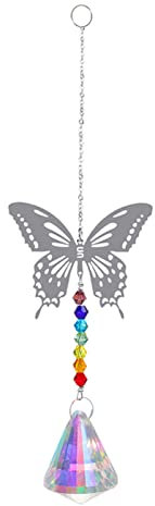 Windspiel Metall Kristall Sun Prisms Kronleuchter Solar Kolibri Eule Wind Chime Rainbow Chaser Hanging Catcher Vorhang Anhänger Dekoration 3D Windspiel(11)