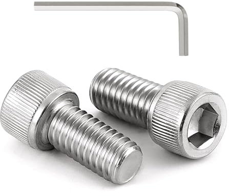 Dayalo Lot de 50 vis M2 x 10, à tête cylindrique, à six pans creux, en acier inoxydable A2 V2A, filetage complet, vis à six pans creux avec clé