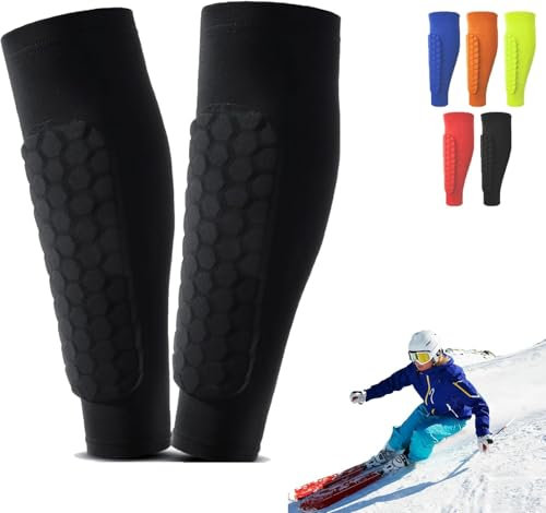 Shinbang Shields, Shinbang Shields for Skiing,Ski Shin Guards,Shin Defender Shin Guards,Shinbang Protector 2.0,ShinDefender Shin Guards,Shinbang Ski Protectors,Soccer Shin Guard Sleeves (Black, XL)