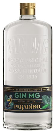 GIN MG - Ginebra Paradiso 70 cl, Distilled Gin, en Colaboración con Giacomo Gianotti, Ginebra Versátil y Aromática, Aroma y Sabor de Lemon Verbena, Notas de Jengibre, 40% Vol. de Alcohol