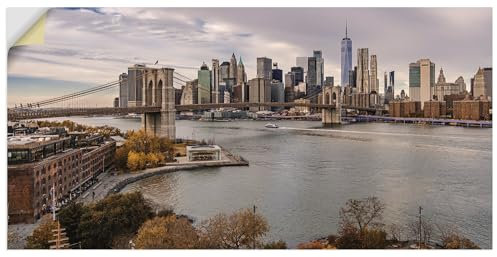 ARTland Wanddeko Wandtattoo selbstklebende Vinylfolie 60x30 cm Architektur Brooklyn Bridge Stadt Panorama Skyline Manhattan New York U5MD