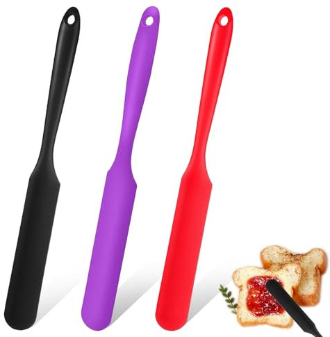 3pcs Jar Spatula, Silicone Jar Spatula Heat Resistant Kitchen Spatulas with Long Handle