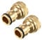 2 Pack 1/2 Inch Brass Tap Hose Connector - Metal Outdoor Hose Adapter for Garden Faucet Quick Connect