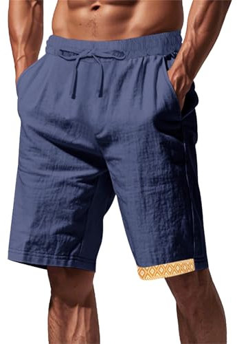 Klassische Herren-Shorts, Sommer, gemütlich, lässig, Workout, Laufen, Sommer, Strand, kurze klassische Sporthose, große und hohe Shorts für Herren, Fitness, Jogger, Outdoor, Workout, Training, navy, S