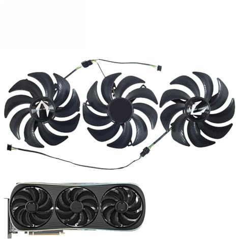 tianwandong Ventilateur de carte graphique 4 broches DC12 V 0,5 A for RTX 4070 Ti 4080 4090 AMP Extreme(3PCS Set)