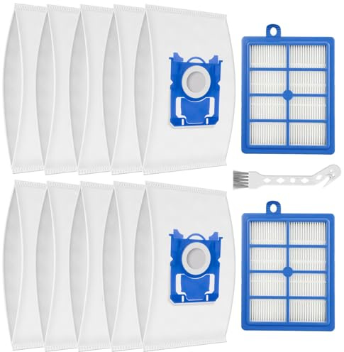 (10 Beutel + 2 HEPA Filter) Set für AEG VX6 VX7 VX8 VX9 Bodenstaubsauger | für VX6-2 VX6-1-ÖKO VX6-2-ÖKO VX7-2 VX7-2-ÖKO VX8-2 VX8-2-ÖKO VX9-2 VX9-2-ÖKO Staubsauger Ersatzteile