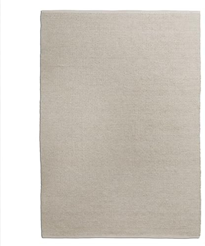 Steffensmeier Handweb Teppich Amsterdam | Wolle, Beige, handgewebt, Größe: 200x200 cm Wohnzimmer und Schlafzimmer