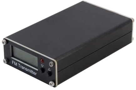 VELATEMOR Módulo Transmisor FM Digital, Pantalla Digital de 0,5 W, Emisora ​​de Radio FM Estéreo, Frecuencia Ajustable de 76-108 MHz, Transmisor Portátil Compacto de Alcance de 2000 M para (Black)
