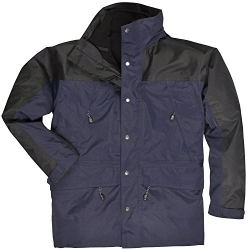 Portwest S532 Orkney 3-in-1 Jacket Long Sleeve Waterproof Pack Away Hood | Navy, X Large, EN 343 Class 3:2, Regular Fit, Interactive Fleece, Phone Pocket, Two-Way Zip, Zipped Pockets, Corporate