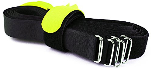 10 x Klettkabelbinder DS Metallöse - Klett/Flausch auf UNTERSCHIEDLICHEN SEITEN! - 80 cm neon