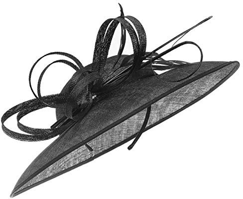 McBURN Haarschmuck Fascinator mit Federn Damen - Made in Italy Brauthut Anlasshut Festhut Frühling-Sommer Herbst-Winter Sommer - One Size schwarz