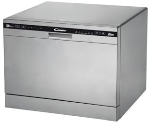 Candy CDCP 6/E-S - Lavavajillas pequeño, 6 servicios, 6 Programas, Inicio diferido, Clase A+A, 51dB, Color Plata