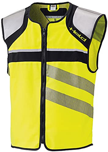 Held Stretch Warnweste, Farbe schwarz-Neongelb, Größe L