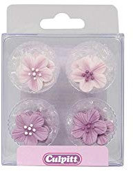 Lilac Flower Sugar Pipings - Pack of 12