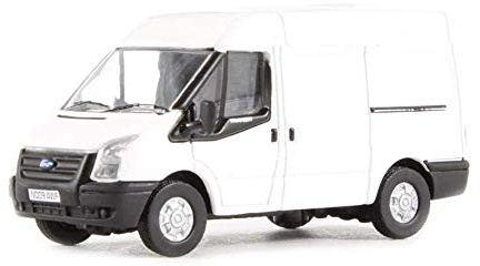 Oxford Diecast 76FT001 Frozen White New Ford Transit Van (M.Roof)