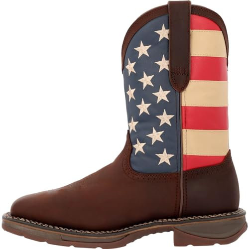 Western Boot,8-1/2,Medium,Brown,Steel,PR