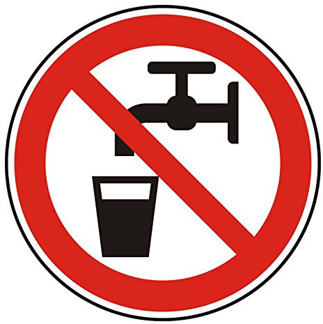 Aufkleber Kein Trinkwasser, Ø 10cm, hin099, Hinweisaufkleber, Warnhinweis, Trink-Verbot