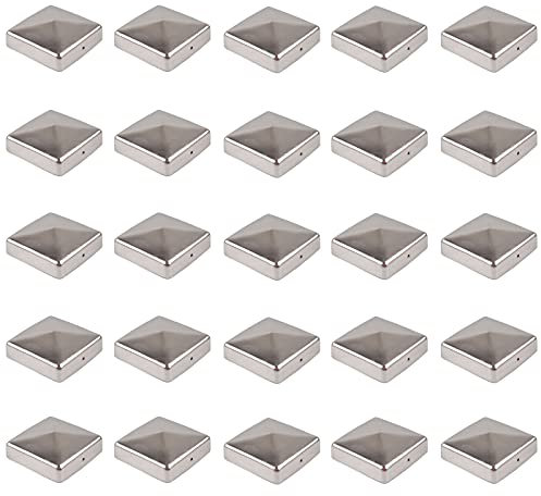 25x Pfostenkappe Edelstahl Pyramide 7x7