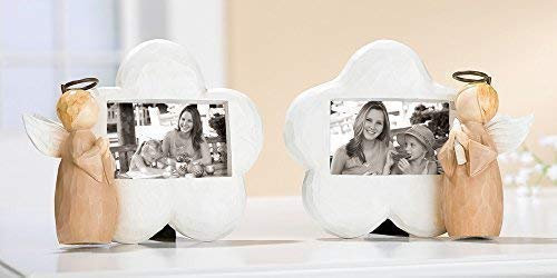 GILDE Fotorahmen Wolke mit Engel Engel: beige, braun Wolke: Weiss für Foto: 7 x 4,5 cm