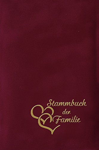 Stammbuch Herzen, Bordeaux, Velours, Herzprägung Gold, Stammbuchformat (61113 0015)