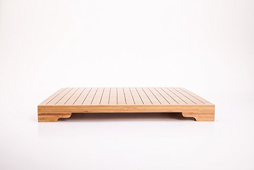 THY COLLECTIBLES 3/4 Solid Bamboo 19X19 Go Game Board with Built in Legs
