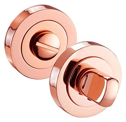 Rose Gold Thumb Turn & Release for Bathroom Doors with Polished Rose Gold Finish