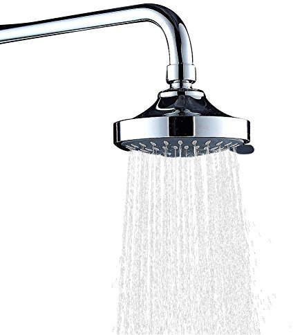 WinArrow 4 Zoll Duschkopf Regendusche, Kopfbrause Regendusche 5 Einstellungen Poliertes Hochdruck Duschkopf 360° Einstellbar