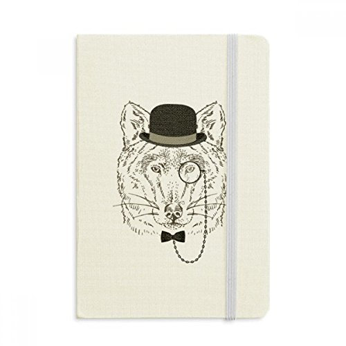 DIYthinker British Style Gentle Wolf Hut Bogen Glas Notebook Stoff Hard Cover Klassisches Journal Tagebuch A5 A5 (144 X 210mm) Mehrfarbig