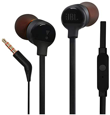 JBL Tune 110 Wired In-Ear Headphones with Microphone - Black