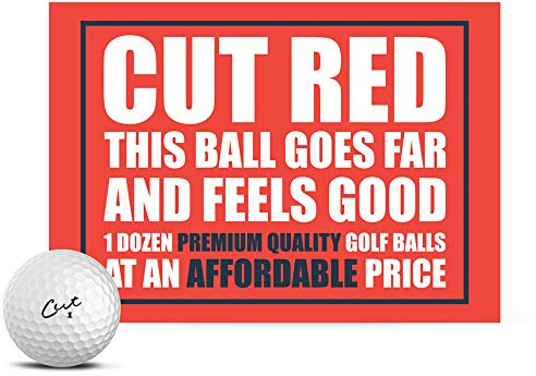 Cut Red - Golf Golfbälle, 12 Stück