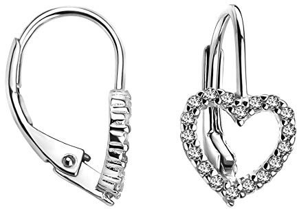 SOFIA MILANI - Damen Ohrringe 925 Silber - mit Zirkonia Steinen - Herz Ohrhänger - 20716