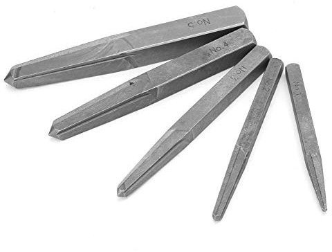 Samfox Stripped Screw Remover Extractor Broken,Damaged Bolt Easy Out Removal Tool Square Type 5pcs