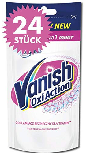 Vanish Oxi Action Kristallweiß Fleckenentferner Gel für weiße Wäsche, Fleckentferner ohne Chlor, 24 x 100ml (2400ml)