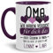 Tassendruck Geschenk Tasse mit Spruch PERSONALISIERT - Bestes Geschenk für Oma von Enkelkindern - Kaffee-Tasse/Geschenkidee Geburtstag Muttertag/Muttertagsgeschenk - Innen & Henkel Violett