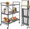 ONVAYA® Küchenwagen James klappbar | Servierwagen klappbar | Etagenwagen | Beistellwagen | Grau | Küchenregal | Multifunktionale Regal| Haushaltsregal | Stand Regal
