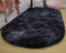 WCPQT Flauschige Plüsch Hochflor Sanft Teppich,rutschfest Non Shedding Dick Matte,Oval Modern Teppiche,Für Wohnzimmer Schlafzimmer Yoga Dunkelblau 160x230cm(63x91inch)