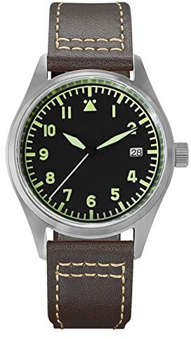 NC San Martin Titanium Pilot Watches Vintage Military Armbanduhr NH35 Uhrwerk Automatische mechanische Herrenuhren