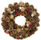 Hochwertiger Weihnachtskranz zum Aufhängen, 38 cm, festliches Tannenzapfen-Display mit Goldener Glasur
