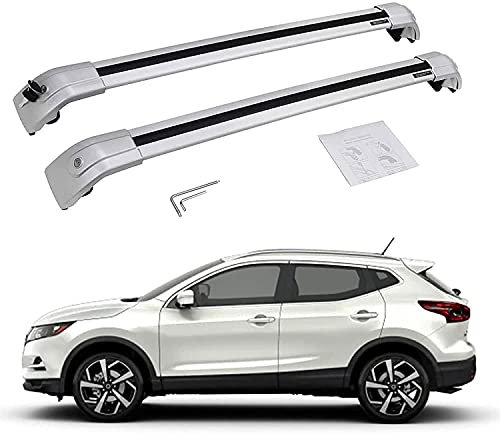Aluminiumlegierung Dachträger Relingträger Auto Dachträger Querstangen für Nissan Qashqai Rouge Sport 2017-2020, Dachreling Dachgepäckträger Querstange Dachfrachtstangen Frachtgepäckträger