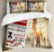 ABAKUHAUS Zombie Duvet Cover Set, Dead Man Walking, Bedding Set 3 Pieces with 2 Pillow Shams, 230 x 220 cm - 70 x 50 cm, Multicolor