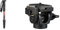 Manfrotto Element MII MMELMIIA5RD, Lightweight 5-section Aluminium Travel Camera Monopod, Red & 234RC Monopod Tilt Head with Quick Release, Black