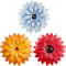 Hotop 3 Stück Metall Blumen Wandkunst 3D Metall Gänseblümchen Blumen Wanddeko Mehrere Schichten Hängende Blumen Rustikal Bauernhaus Boho Stil Dekorationen für Drinnen Draußen, 8 Zoll (Retro)