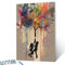 Malen nach Zahlen für Erwachsene Anfänger & Kinder DIY Banksy Graffiti Stil Leinwand Wandkunst Farbige Wand Mensch Schatten Ölgemälde Kit auf Leinwand mit Pinsel und Acryl-Pigment-Kunstwerk