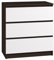 roe furniture Kommode mit 3 Schubladen - Modern Schubladenschrank - Komodenschrank - Schubladenkommode 70 cm Breit - Wenge & Weiß