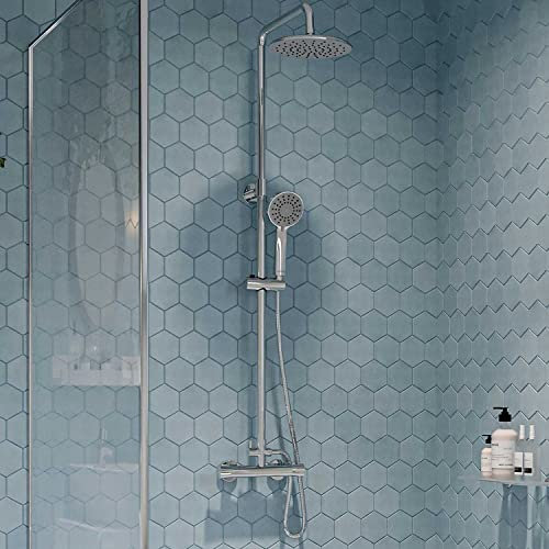Gainsborough GDRE Thermostatic Bar Mixer Shower with Adjustable & Drencher Heads Round Chrome Modern 3 Spray Patterns