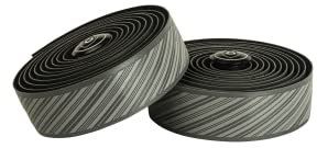 SILCA Cuscino Lenkerband Rennrad | Superklebriges, extra dickes Lenkerband | 2,5 mm und 3,75 mm dick | Kit mit extra dünner Butterfly-Klemmenabdeckung und Endstopfen aus Legierung, grau