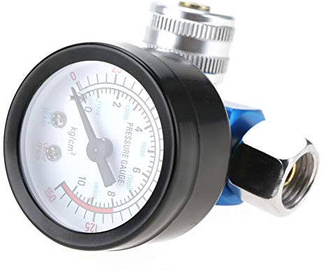 Kadimendium 1/4-Zoll-Spritzpistole Luftdruckregler Manometer Luftstromregelventil Lufteinstellventil Zubehör für Pneumatisches Werkzeug