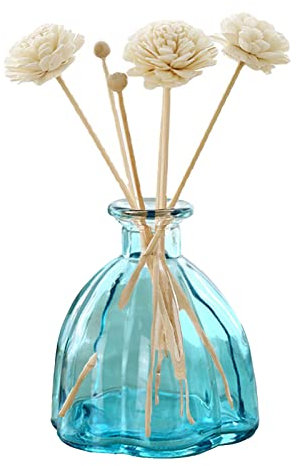 LIBOOI Refillable Clear Glass Diffuser Bottle Aromatherapy Jar Container for DIY Replacement Reed Diffuser Sets Essential Oils Craft Decor